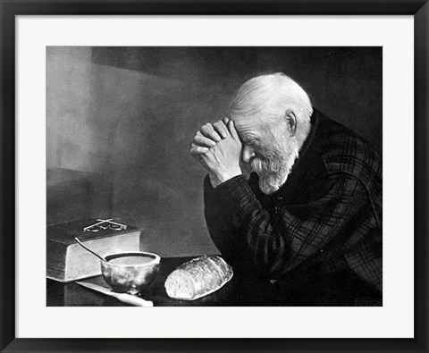 Framed Grace Old Man Praying Print