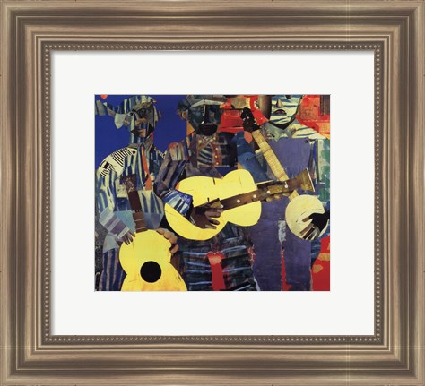 Framed Three Folk Musicians, 1967 Print