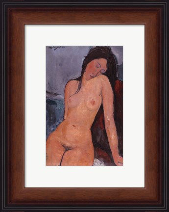 Framed Seated Nude, ca. 1917 Print