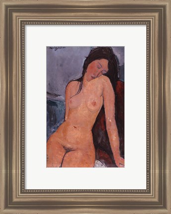 Framed Seated Nude, ca. 1917 Print