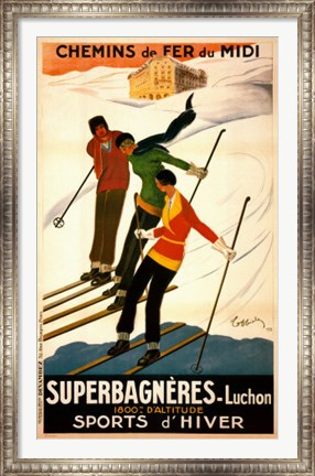 Framed Superbagneres-Luchon, Sports d&#39;Hiver Print