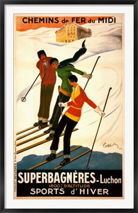 Framed Superbagneres-Luchon, Sports d&#39;Hiver Print