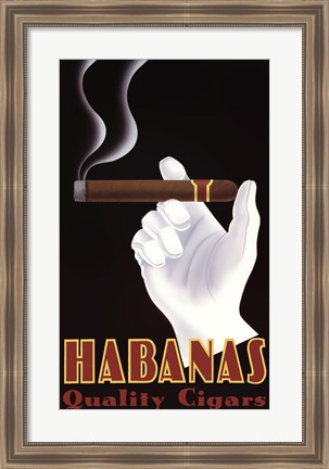 Framed Habanas Quality Cigars Print