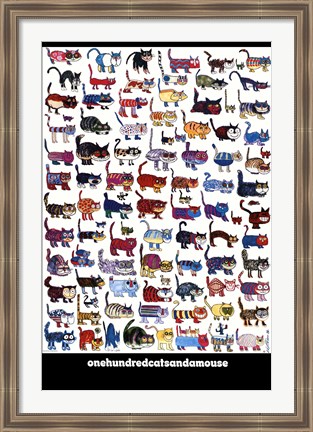 Framed 100 Cats and a Mouse Print