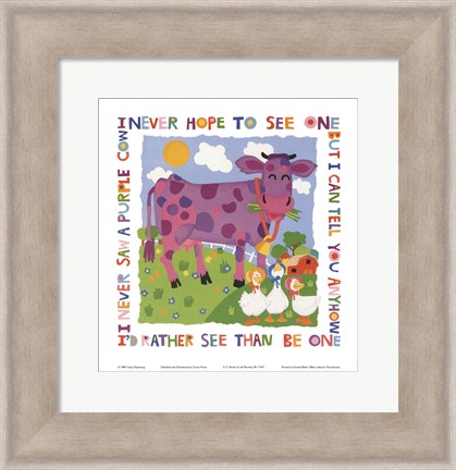 Framed Purple Cow Print