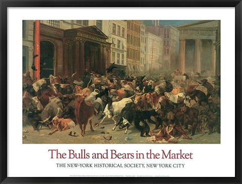 Framed Bulls And Bears In The Market Print