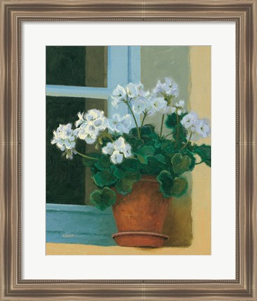 Framed Creancey Geraniums II Print