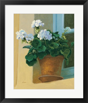 Framed Creancey Geraniums I Print