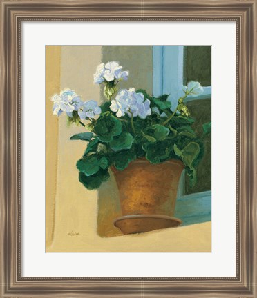 Framed Creancey Geraniums I Print