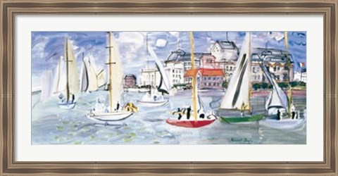 Framed Regates dans le Port de Trouville Print