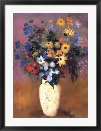 Framed Vase of Flowers, 1914 Print