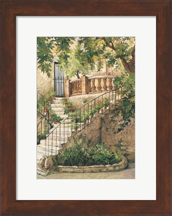 Framed Courtyard in Provence Print