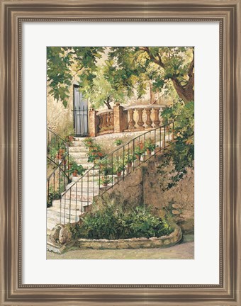 Framed Courtyard in Provence Print