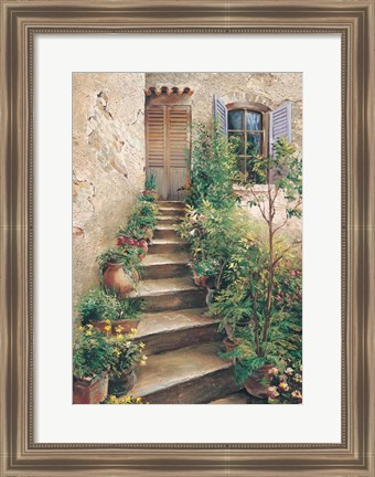 Framed Stairway in Provence Print