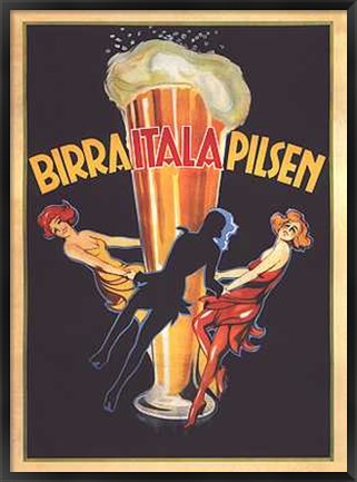 Framed Birra Itala Pilsen Print