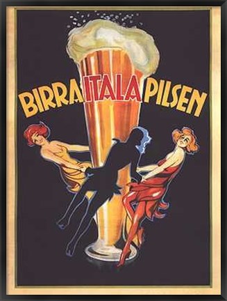 Framed Birra Itala Pilsen Print