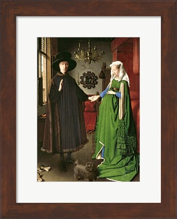 Framed Portrait of Giovanni Arnolfini and his Wife Giovanna Cenami Print