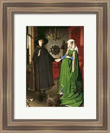 Framed Portrait of Giovanni Arnolfini and his Wife Giovanna Cenami Print