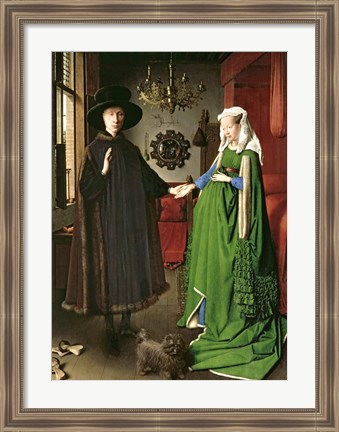 Framed Portrait of Giovanni Arnolfini and his Wife Giovanna Cenami Print