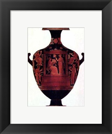 Framed Greek Vase with Six Figures Print