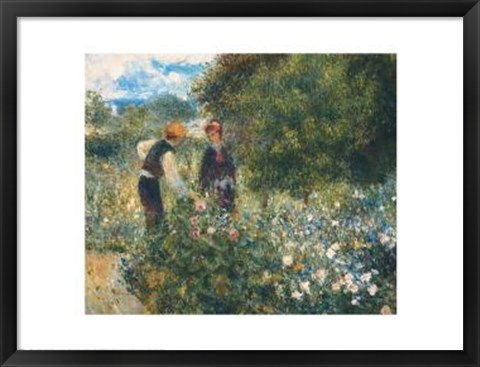 Framed Picking Flowers Print