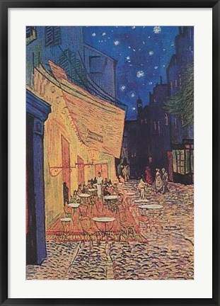 Framed Cafe Terrace on the Place du Forum, Arles, at Night, c.1888 Print