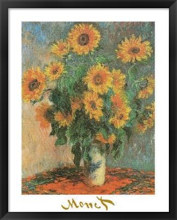 Framed Sunflowers, 1881 Print