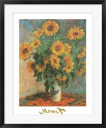 Framed Sunflowers, 1881 Print