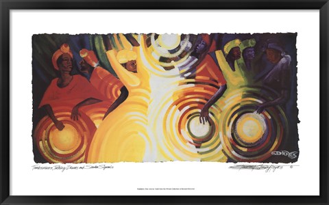 Framed Tambourines, Talking Drums and Smoke Sig Print