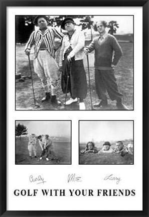 Framed Three Stooges: Golf With Your Friends Print