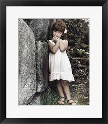 Framed Child in Garden Print