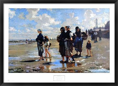 Framed Oyster Gatherers At Cancale Print