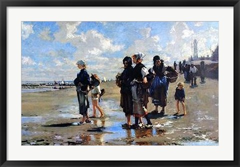 Framed Oyster Gatherers At Cancale Print