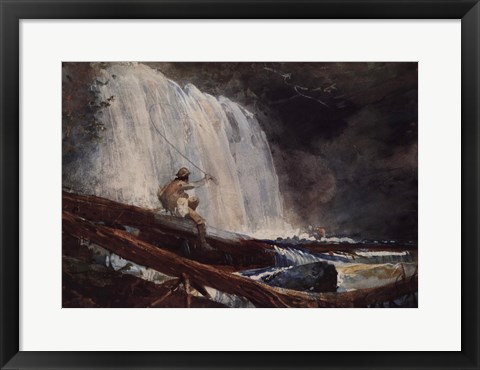 Framed Waterfall In The Adirondacks Print