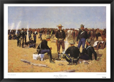 Framed Cavalryman&#39;s Breakfast On The Plains Print