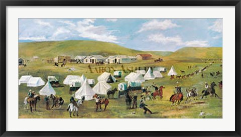 Framed Cowboy Camp During The Roundup Print