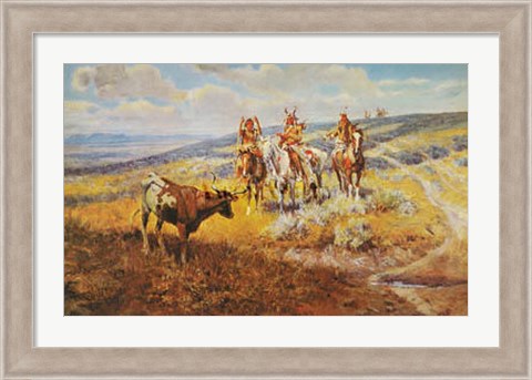 Framed White Man&#39;s Buffalo Print