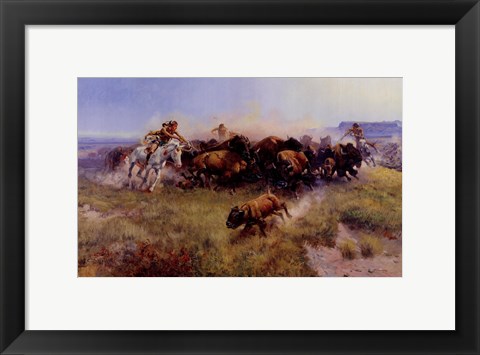 Framed Buffalo Hunt Print