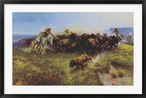 Framed Buffalo Hunt Print