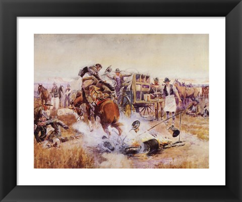 Framed Bronc To Breakfast Print