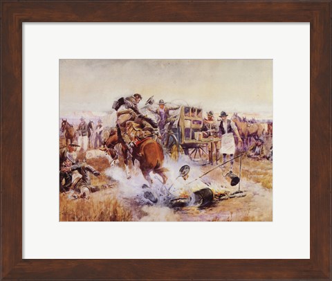 Framed Bronc To Breakfast Print