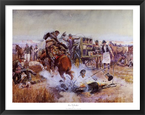 Framed Bronc To Breakfast Print