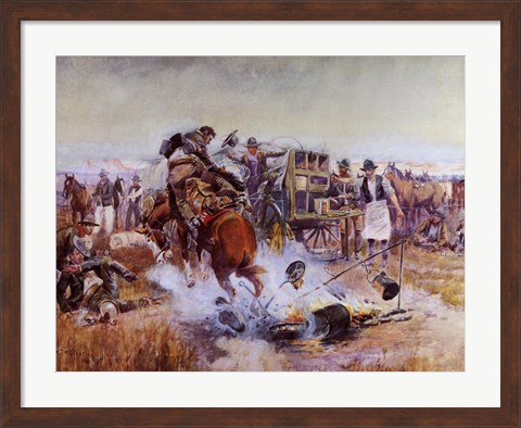 Framed Bronc To Breakfast Print