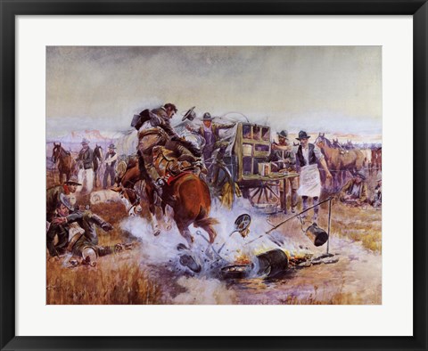 Framed Bronc To Breakfast Print