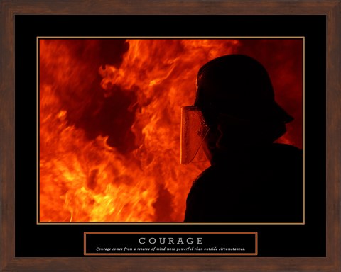 Framed Courage - Fireman Print