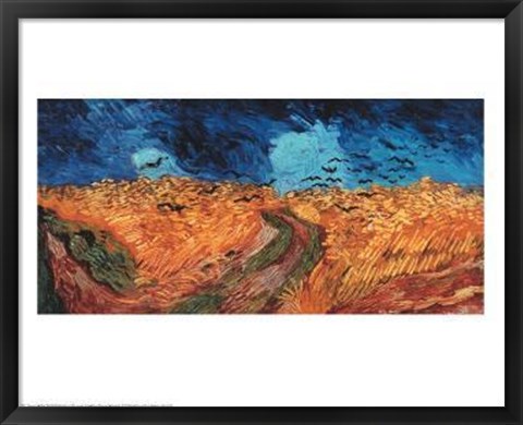 Framed Wheatfield With Crows, 1890 Print