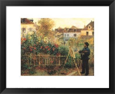 Framed Monet Painting in his Garden at Argenteuil, c.1873 Print