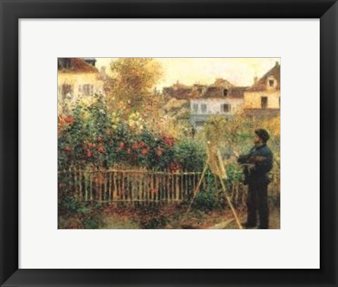 Framed Monet Painting in his Garden at Argenteuil, c.1873 Print