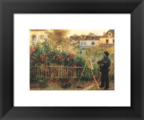 Framed Monet Painting in his Garden at Argenteuil, c.1873 Print