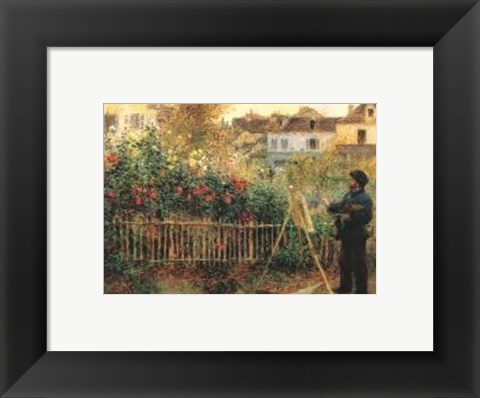 Framed Monet Painting in his Garden at Argenteuil, c.1873 Print